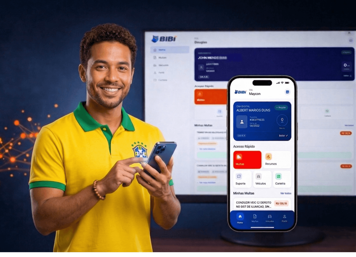 Pessoa interagindo com Bibi analítico no celular